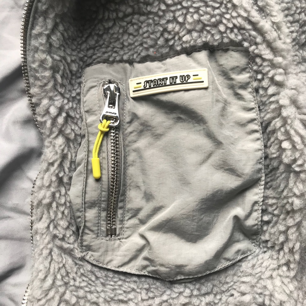 ASOS Grey Sherpa Fur Jacket - Picture 2 of 3